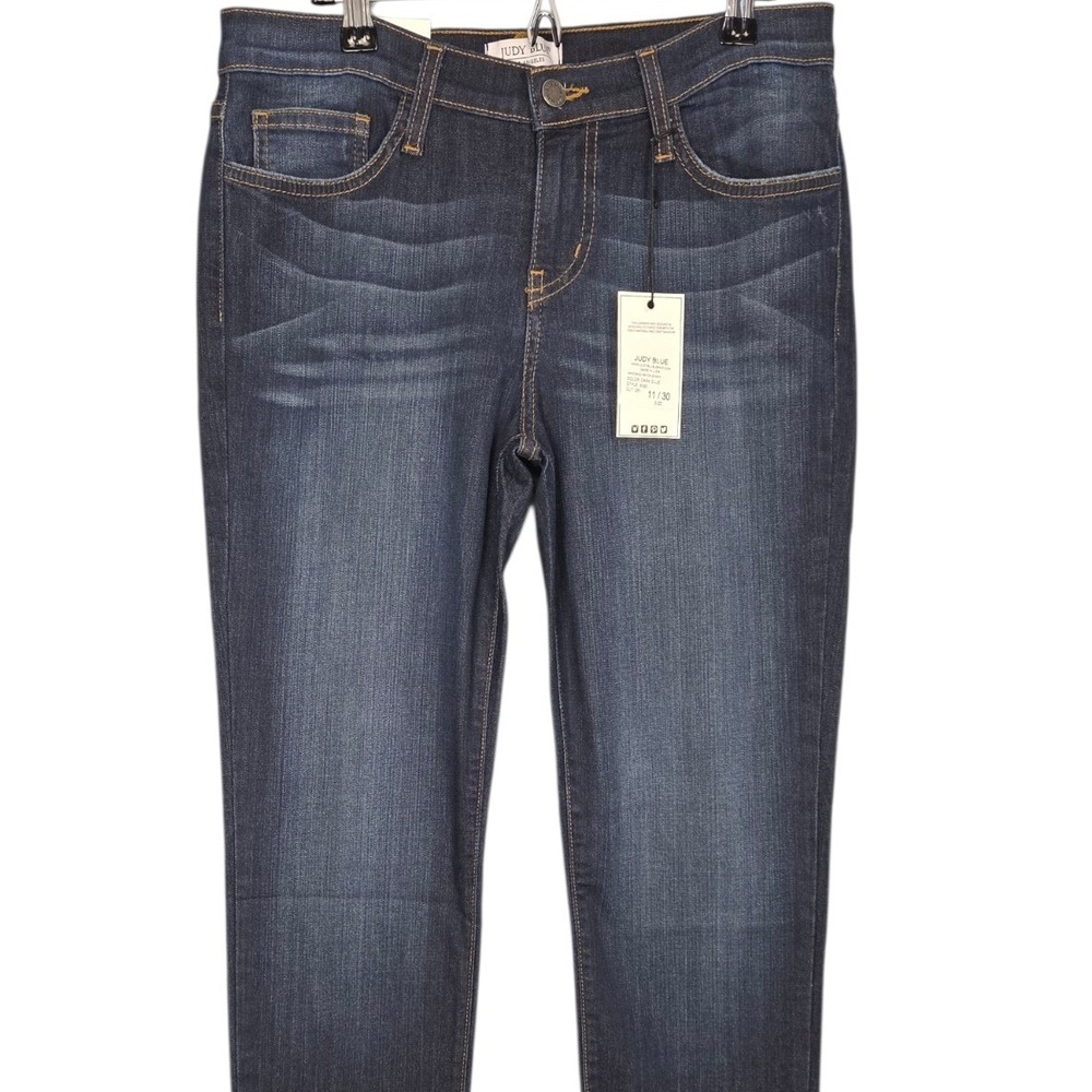 Judy Blue Skinny Jeans Womens 11W 30L Dark Blue Wash Stretch Denim‎ Made USA NEW
